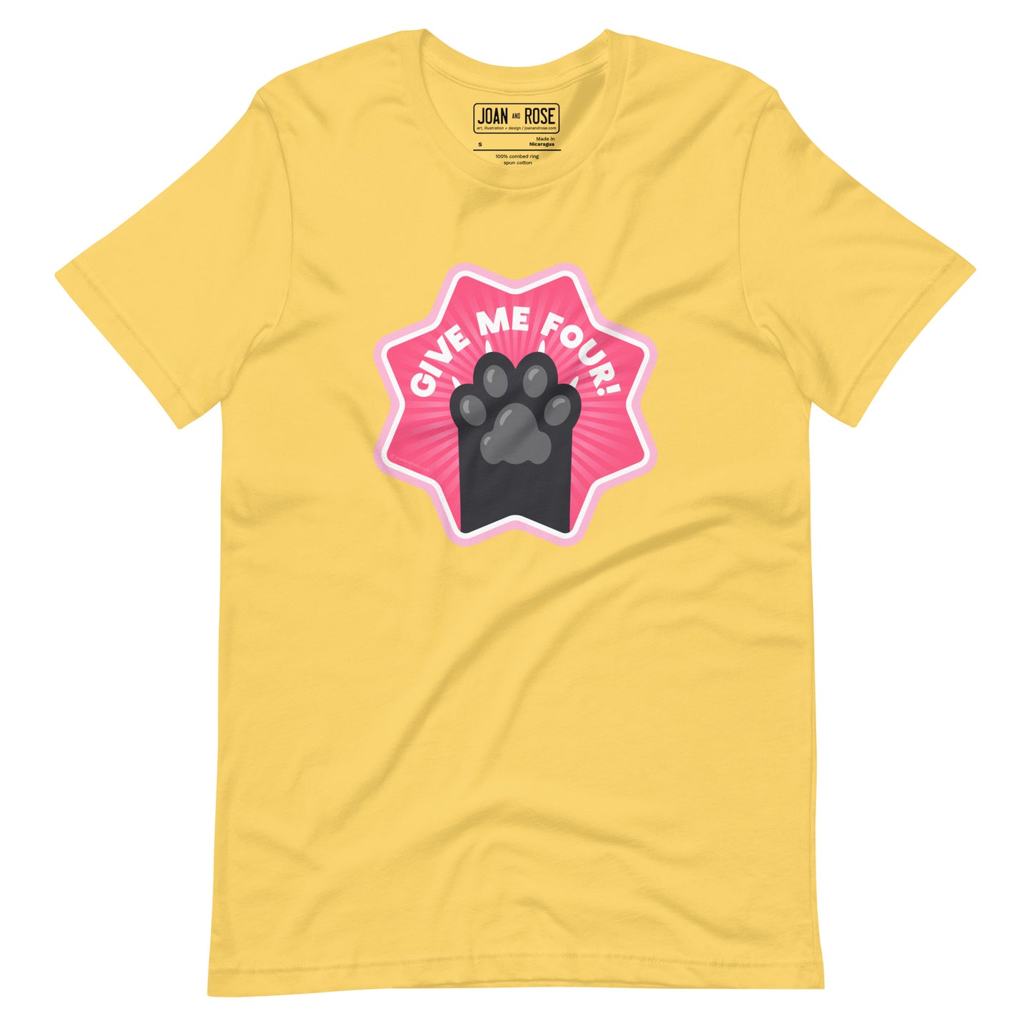 Give me four! Black cat (pink), Unisex T-shirt