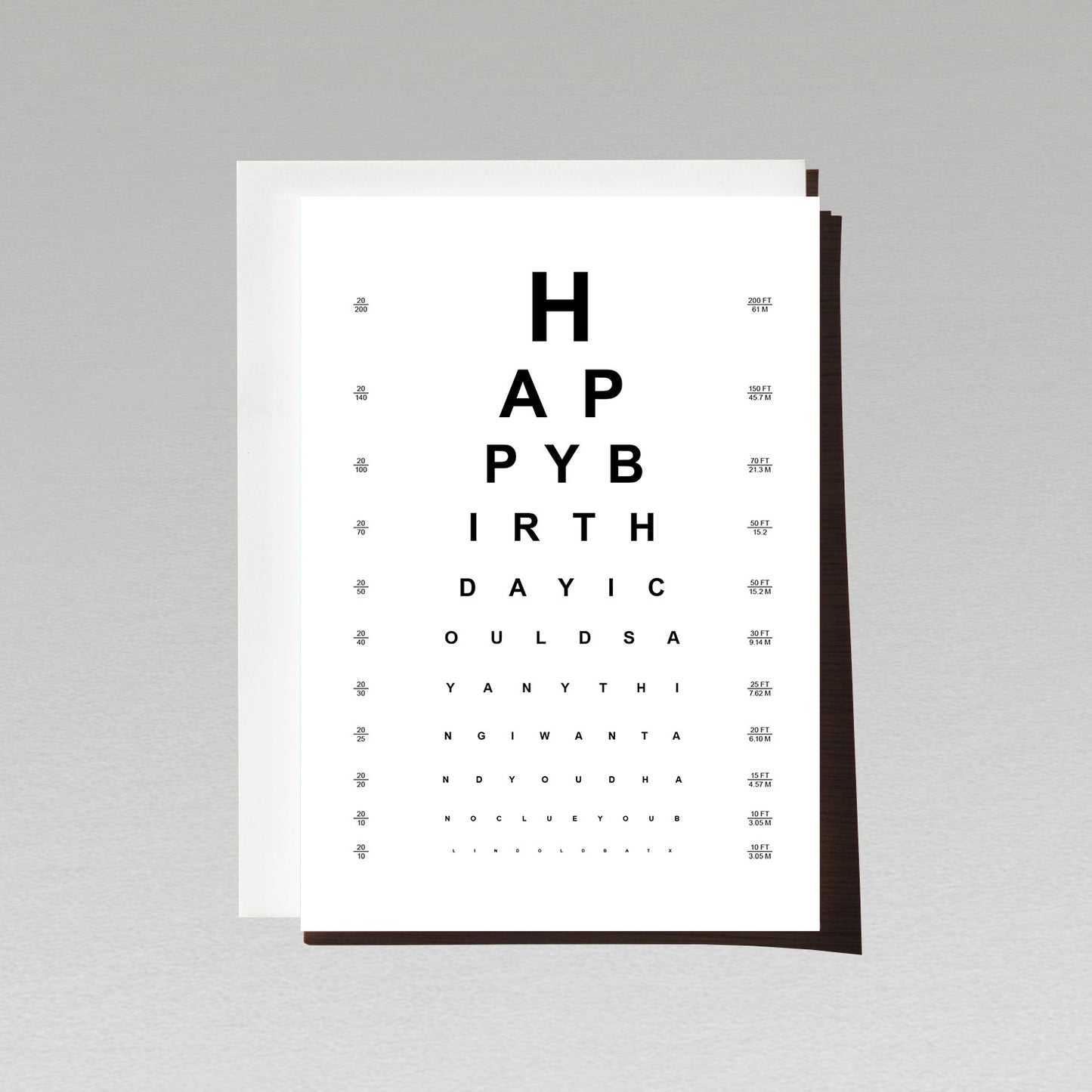 Snellen Eye Chart, paper